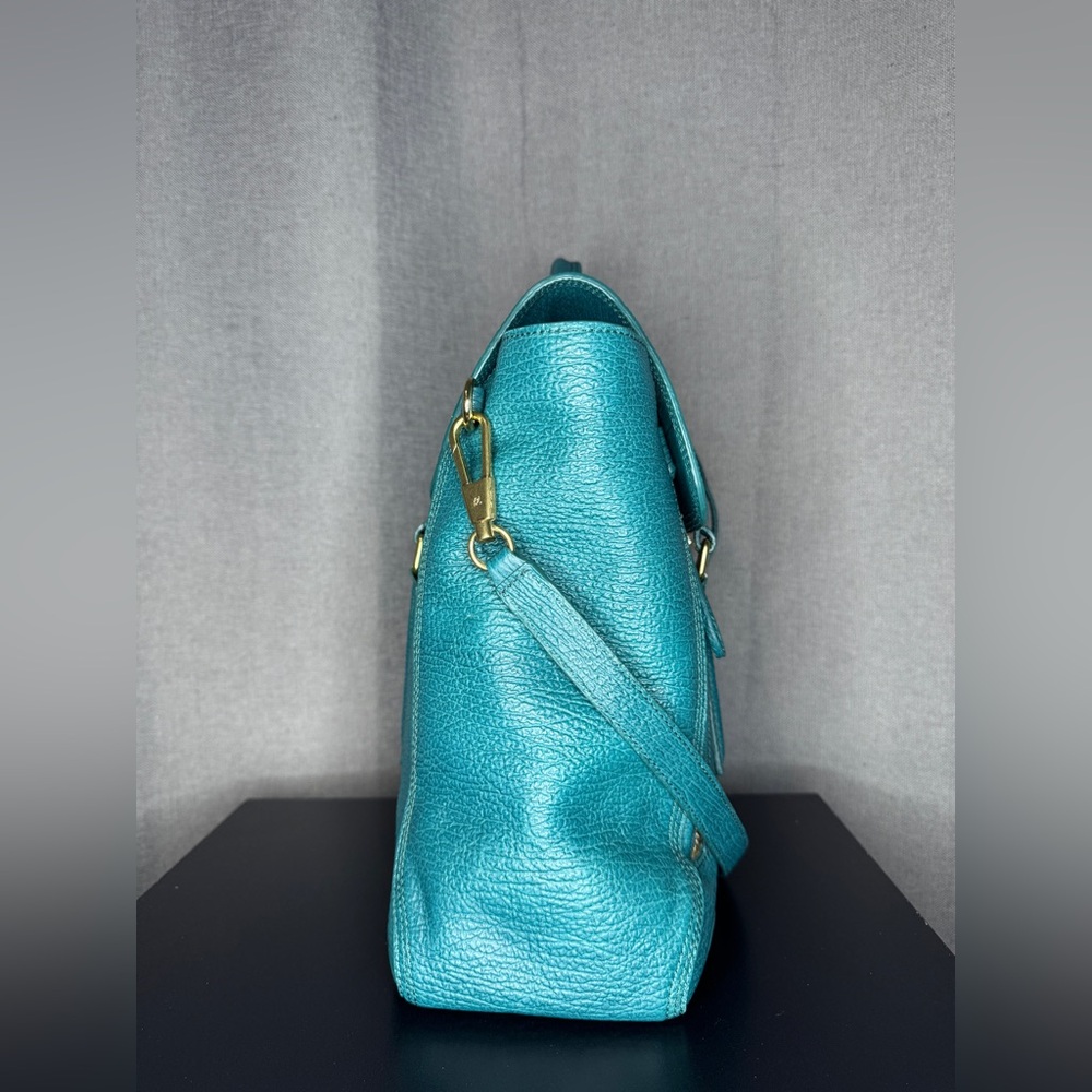 3.1 Philip Lim Pashli Top Handle Leather Satchel Bag in Dark Teal - Picture 5 of 16